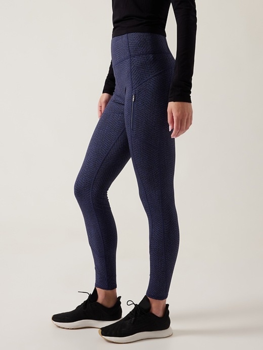Athleta Rainier Textured Tight Leggings Braiden Blue